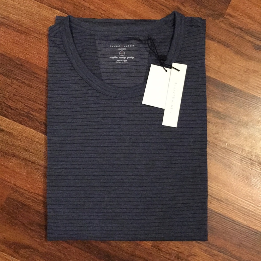 Daniel Buchler Striped Crew Neck Lounge T-Shirt